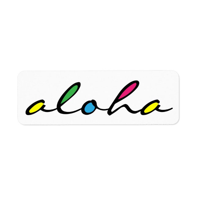 ALOHA colourful Return Address Label (Front)