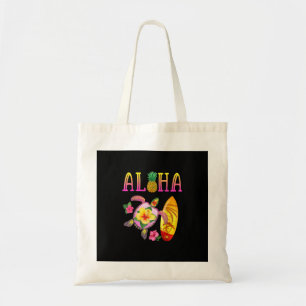 Aloha Cool Kawaii Turtle Surfboard Hawaiian Turtle Tote Bag