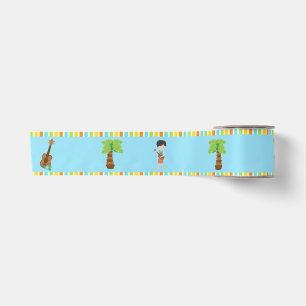 Aloha Cute Black Hair Boy Satin Ribbon