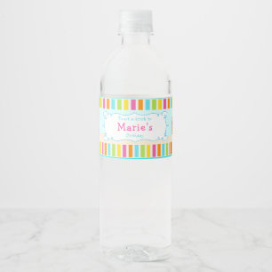 Aloha Cute Girl Water Bottle Label