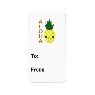 Aloha Cute Kawaii Pineapple Label