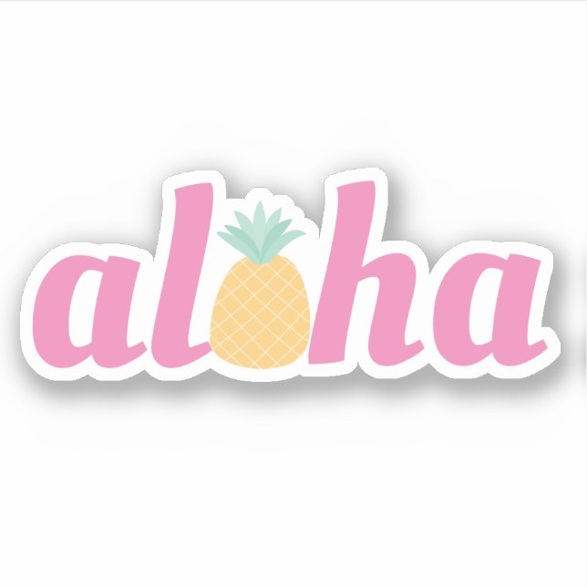 Aloha - Cute Tropical Pineapple Contour (Front)