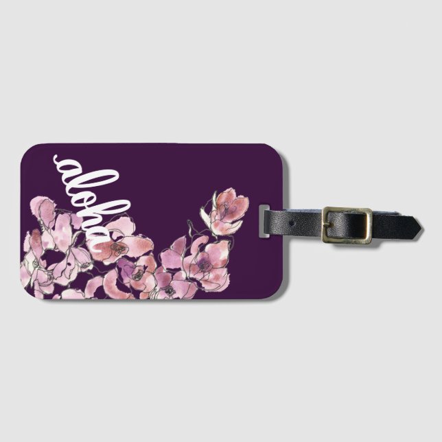 Aloha Cymbidium Orchid Hawaii Inspired Luggage Tag (Front Horizontal)