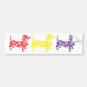 Aloha Dachshund Yellow Bumper Sticker