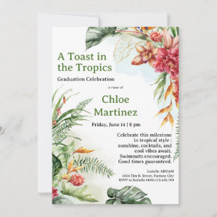 Aloha Diploma! Tropical Graduation Pool Party  Invitation