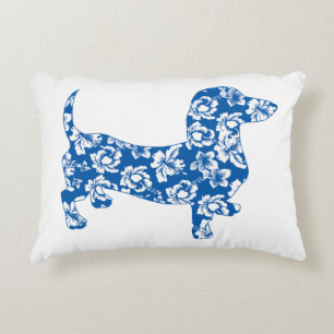 Aloha-Doxie-Blue Decorative Cushion