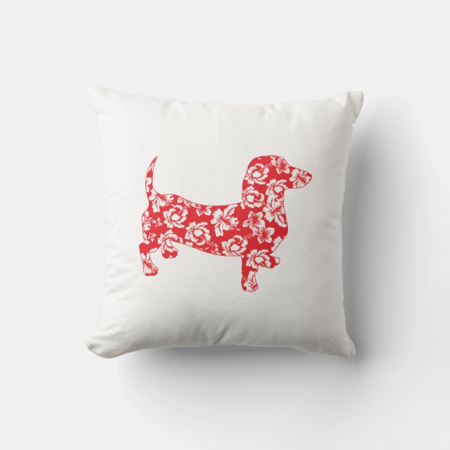 Aloha Doxie Dachshund Cushion (Front)