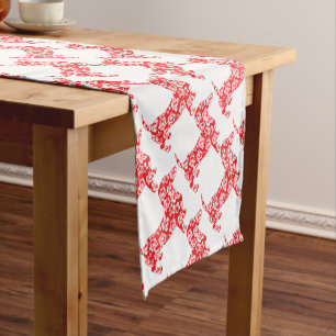 Aloha-Doxie-Red Short Table Runner