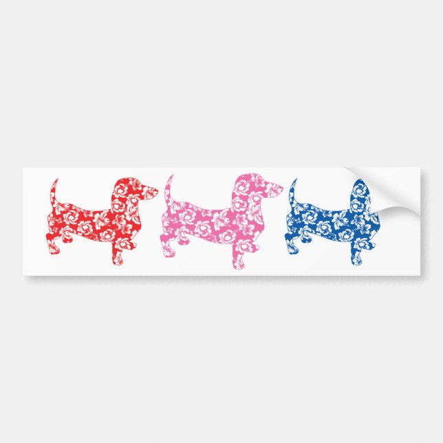 Aloha Doxies Pink Bumper Sticker (Front)