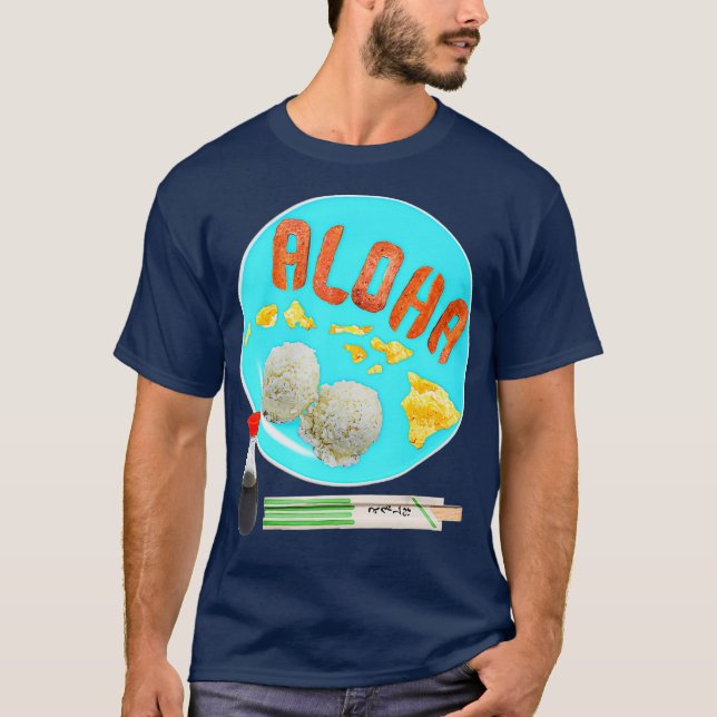 Aloha Eggs Spam Rice Shoyu Chopsticks Breakfast T-Shirt (Front)