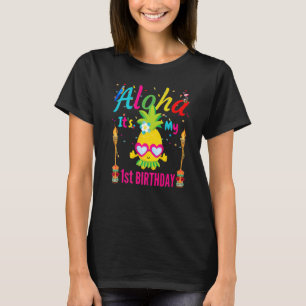 Aloha First Baby Birthday Hawaii Flamingo Girls Lu T-Shirt