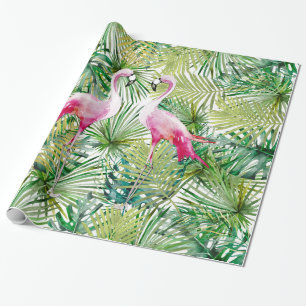 Aloha Flamingo Bird Animal in Jungle Wrapping Paper