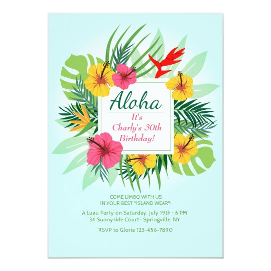 Aloha Floral Invitation