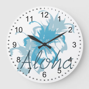 Aloha Floral Large Clock