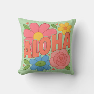 Aloha Floral Tropical Flower Design Cute Hawaiia Cushion