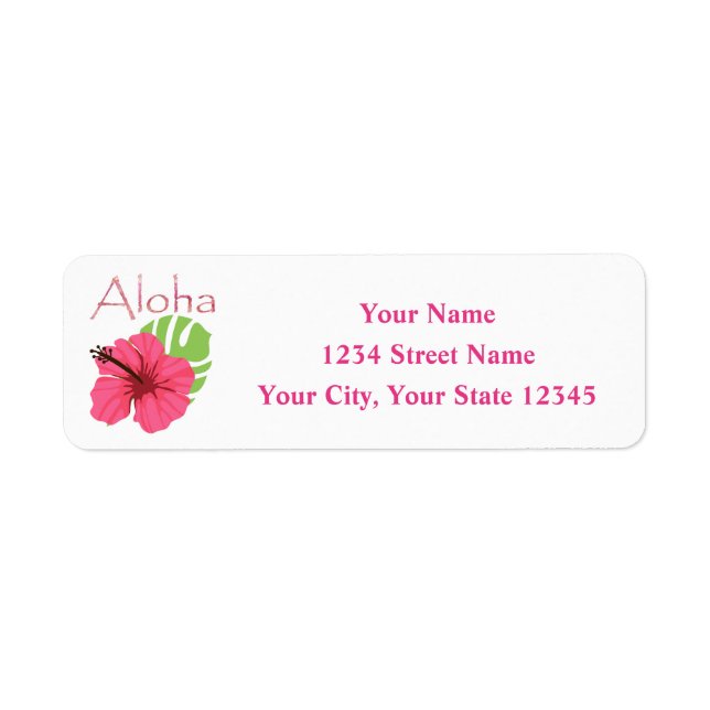 Aloha Flower Address Label Return Address Label (Front)