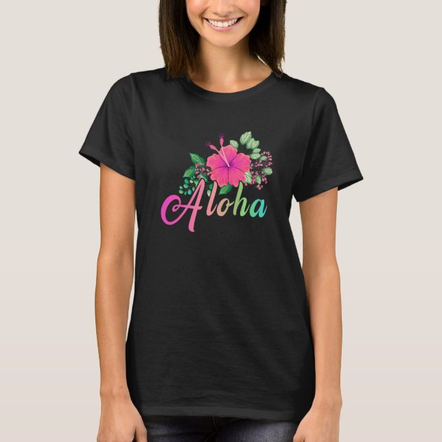 Aloha Flower  Hawaii  Hawaiian Hawaii Island Surf T-Shirt (Front)