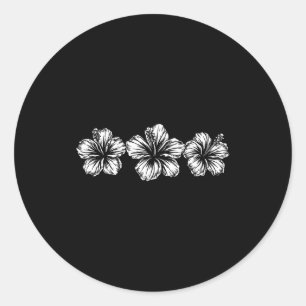 Aloha flower tropical beach hawaii summer vacation classic round sticker