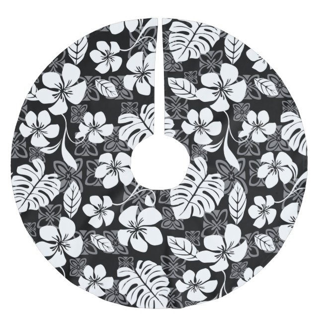 ALOHA FRIDAY (BLACK) BRUSHED POLYESTER TREE SKIRT (Front)