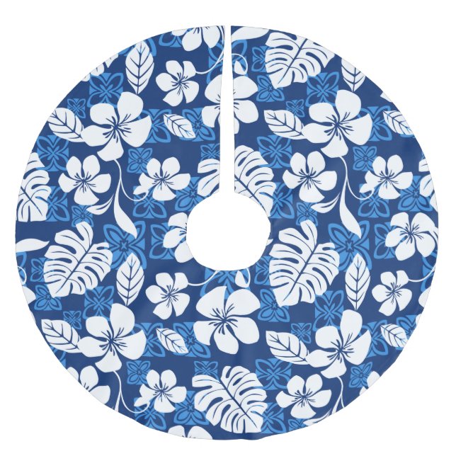 ALOHA FRIDAY (BLUE) BRUSHED POLYESTER TREE SKIRT (Front)