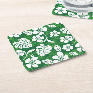 ALOHA FRIDAY (GREEN) SQUARE PAPER COASTER