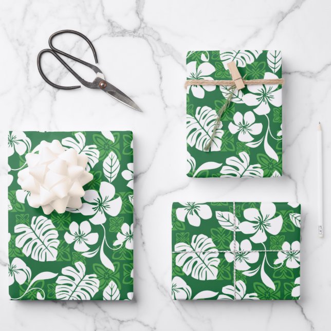 ALOHA FRIDAY (GREEN) WRAPPING PAPER SHEET (Front)