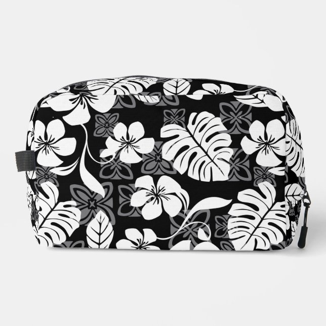 ALOHA FRIDAY PATTERN IN BLACK DOPP KIT (Front)