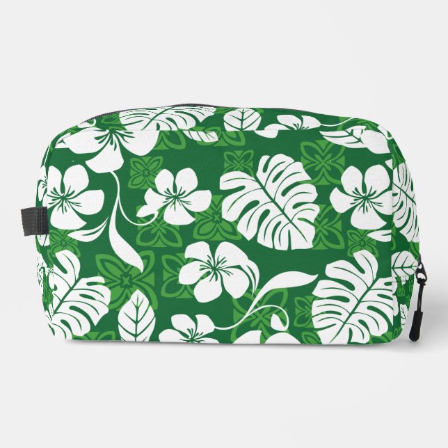 ALOHA FRIDAY PATTERN IN GREEN DOPP KIT (Front)