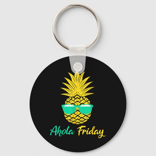 Aloha Friday Pineapple Summer Fruit Pineapple Key Ring (Front)