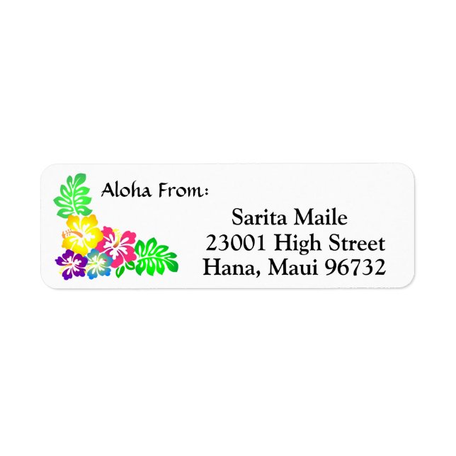 Aloha From Tropical Hibiscus Return Address Label (Front)