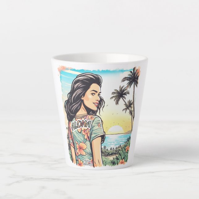 Aloha Girl Latte Mug (Front)