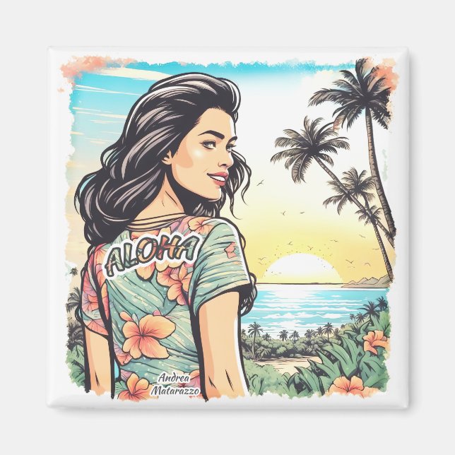 Aloha Girl Magnet (Front)