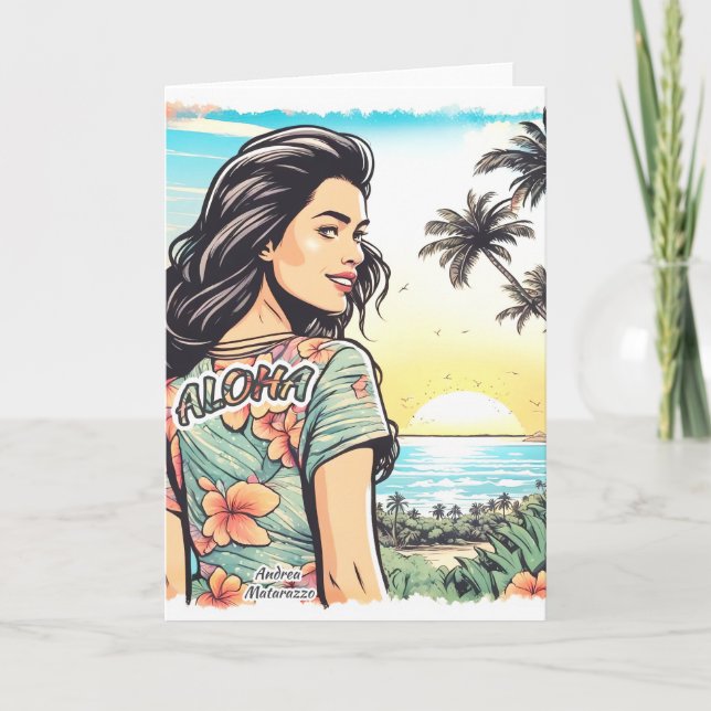 Aloha Girl  Note Card (Front)