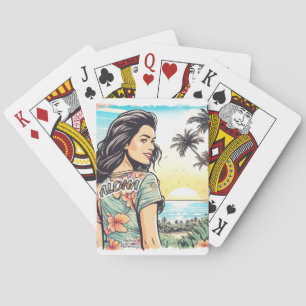 Aloha Girl Playing Cards