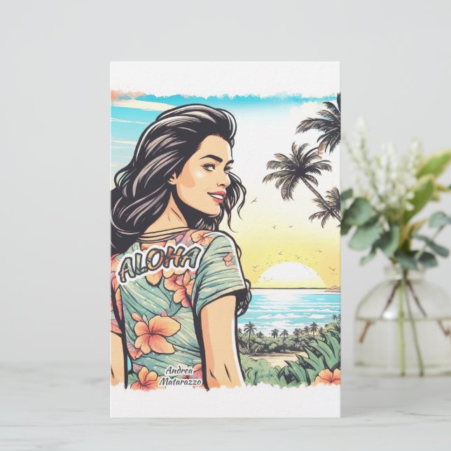 Aloha Girl  Stationery (Standing Front)