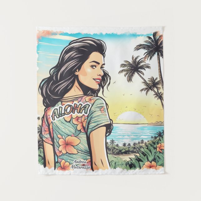 Aloha Girl Tapestry (Front)
