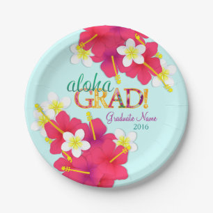 Aloha Grad Hawaiian Luau Plates