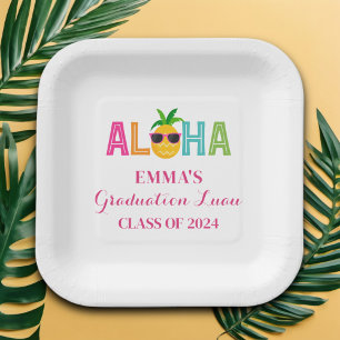 Aloha Graduation Luau Class Of 2024 Paper Plate