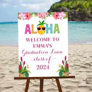 Aloha Graduation Luau Class Of 2024 Welcome Poster