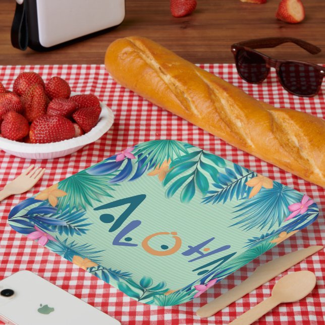 Aloha Greeting Paper Plate (Picnic)