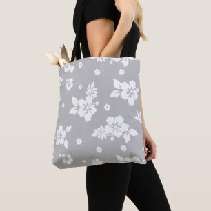 Aloha Grey Classic Hawaiian Pattern Tote Bag