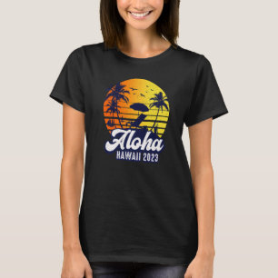 Aloha Hawaii 2023 Hawaiian Sunset Beach Retro Prem T-Shirt