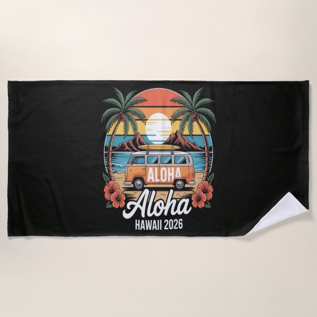 Aloha Hawaii 2026 Beach Towel (Front)