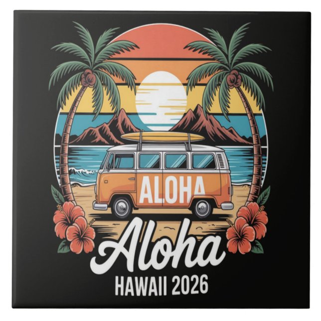 Aloha Hawaii 2026 Ceramic Tile (Front)