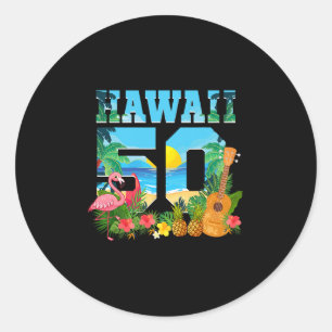 Aloha Hawaii 50th Birthday Hawaii Tropical Hawaiia Classic Round Sticker