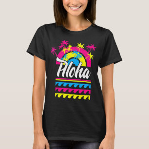 Aloha Hawaii 80s Hawaiian Island Palm Tree Rainbow T-Shirt