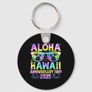 Aloha Hawaii Anniversary Trip 2025 Couple Matching Key Ring