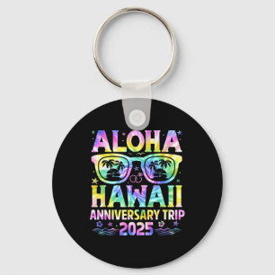 Aloha Hawaii Anniversary Trip 2025 Couple Matching Key Ring
