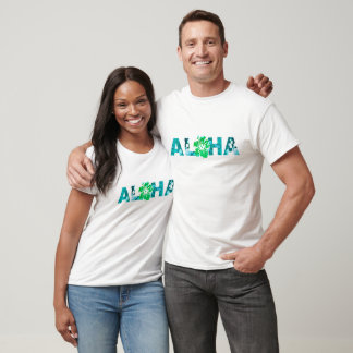 Aloha Hawaii Batik Hibiscus Tropical Island Greens T-Shirt
