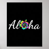 Aloha Hawaii Beach Hawaiian Island Tie Dye Surfboa